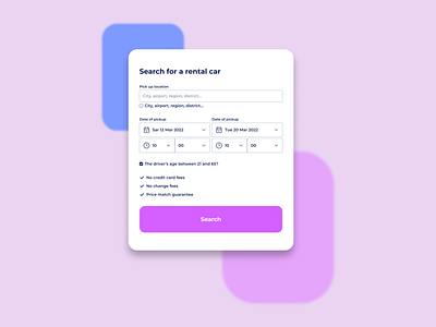 Rent A Car UI