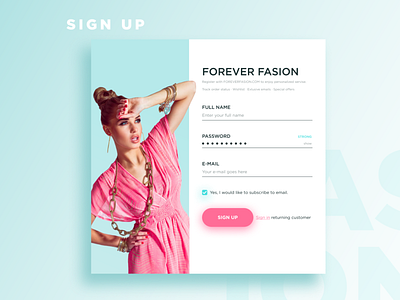 Sign Up Card UI Design