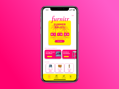 Furnitr App Design app design furniture purple sale summer ui ux yellow