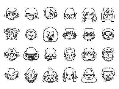 Onepiece Character Icon design icon illustrator onepiece