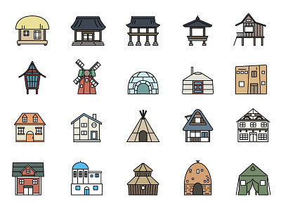 Traditional Architecture Icon architecture design icon illustrator traditional