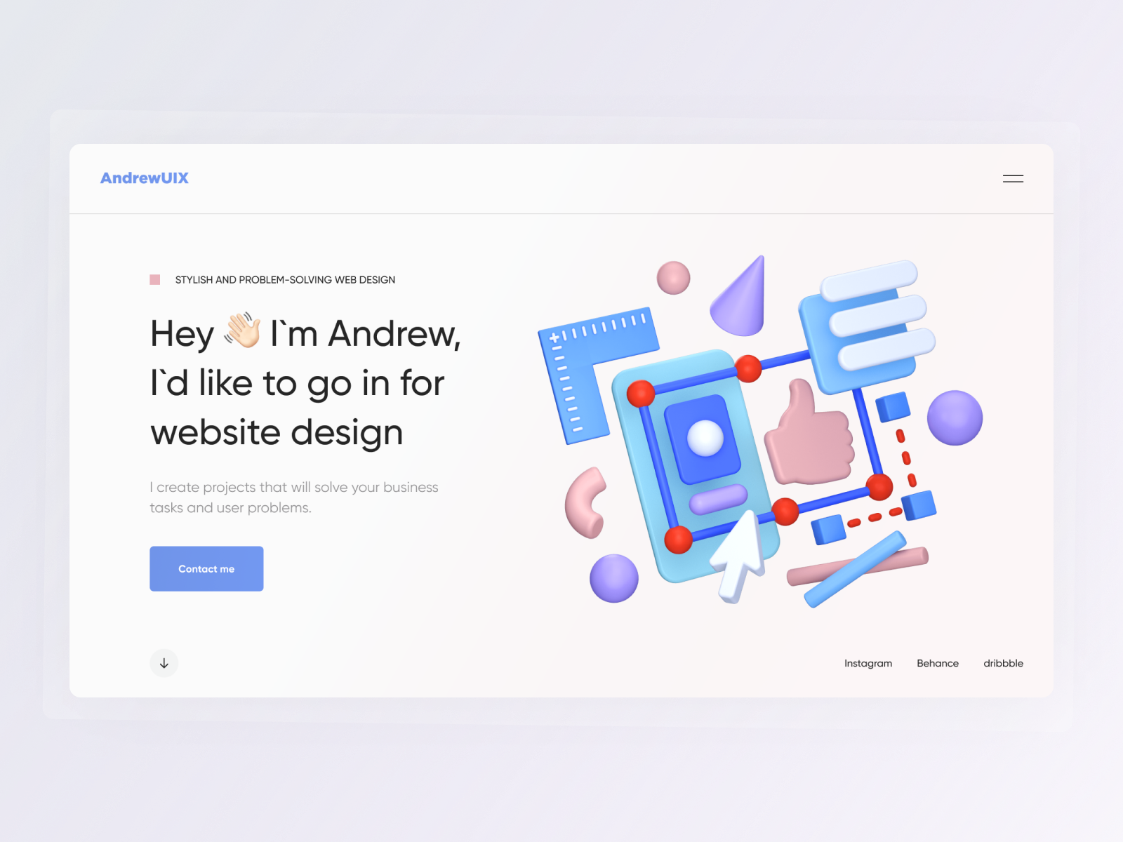 Website Portfolio For Designer by Andrew Miroshnichenko on Dribbble