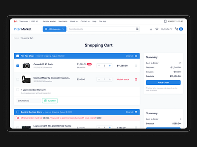 Marketplace Shopping Cart