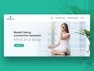 Breath Works branding clean design flat homepage landing page minimal neat ui ux web