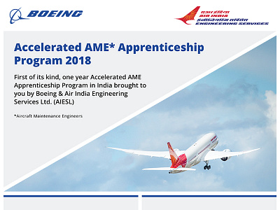 Boeing | Air India - Apprenticeship Design Project clean design flat landing page minimal neat poster ui web