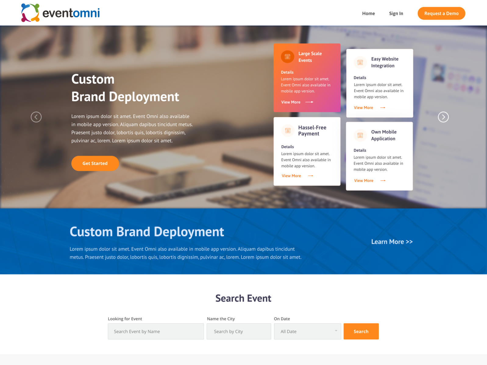 EventOmni Landing page by sushil sonone on Dribbble