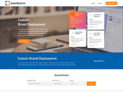 EventOmni Landing page design event landingpage ui