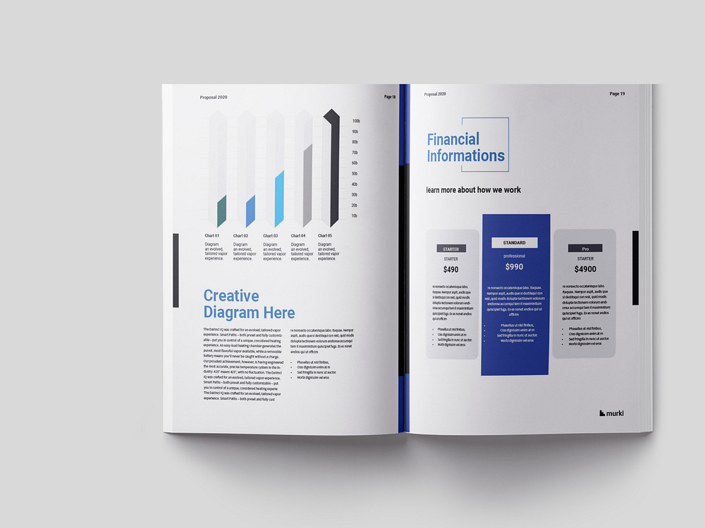 BLU. Proposal Editorial Layout | InDesign Booklet by Yasin UI/UX ...