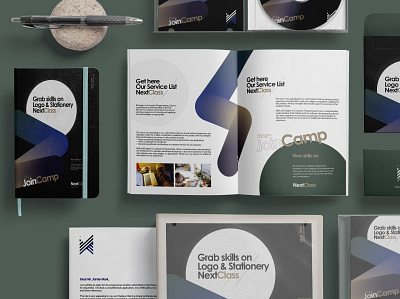 NextClass Mega Brand corporate creative identity indesign logo proposal