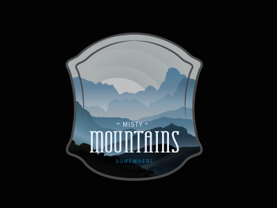 Misty Mountain Badge badge design gradients logo logo design mountains outdoors vector vector art