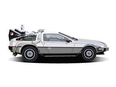 Delorean Illustration back to the future car illustration delorean digital art illustration vector vector art