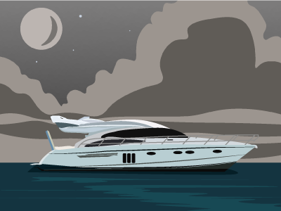 Yacht Illustration boat digital art graphic design illustration ocean sea vector vector art vector illustration yacht