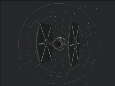 Tie Fighter Illustration - made with different strokes