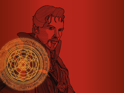Doctor Strange Illustration artwork avengers doctor strange fan art graphic design illustration infinity war line art marvel vector vector artwork