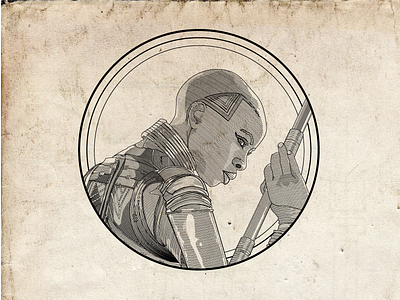 Line Illustration of Okoye