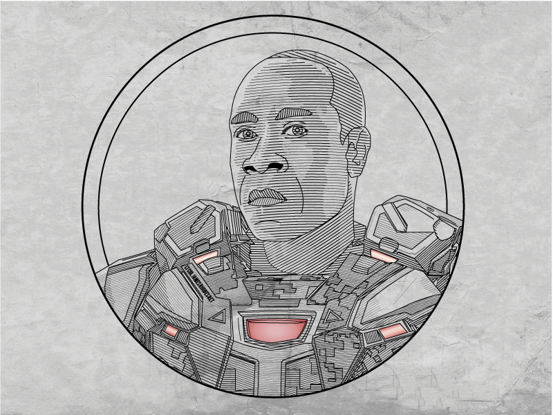 War Machine Line Illustration By Declan Ingram On Dribbble