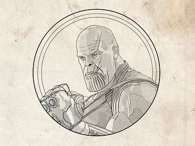 Thanos Line Illustration artwork avengers fan art graphic design illustration infinity war line art marvel thanos vector vector artwork