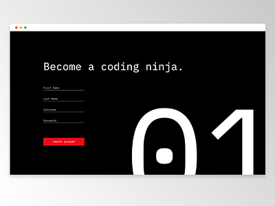 Daily UI Challenge 001 001 coding dailyui dark debut it signup signuppage
