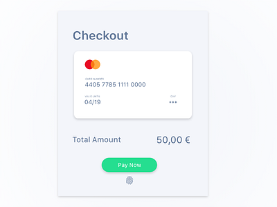 Daily UI Challenge 002 - Checkout Card 002 challenge checkout creditcard dailyui fingerprint minimal minimalist pay payment