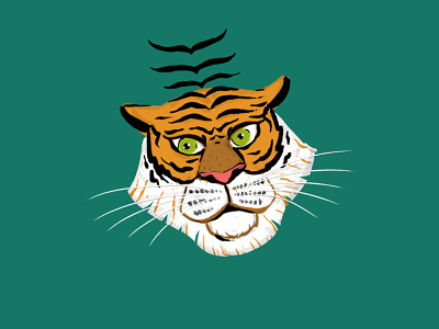 Tiger art artist big cat curiouskurian digital art digital illustration digital painting editorial illustration illustrator stripes tiger tiger illustration wildlife