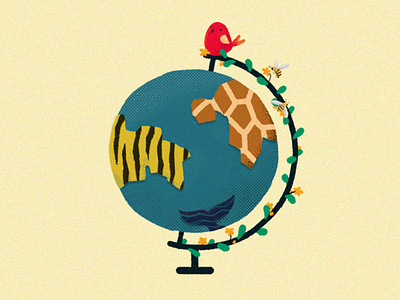 Flora and fauna animals birds concept illustration curiouskurian editorial illustration floraandfauna freelance illustrator illustration magazine illustration planetearth