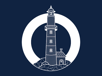 Lighthouse illustration illustrator lighthouse space white