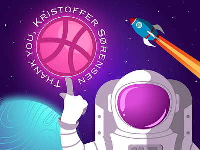 Hey, Dribbble! dribble illustration illustrator photoshop planet space