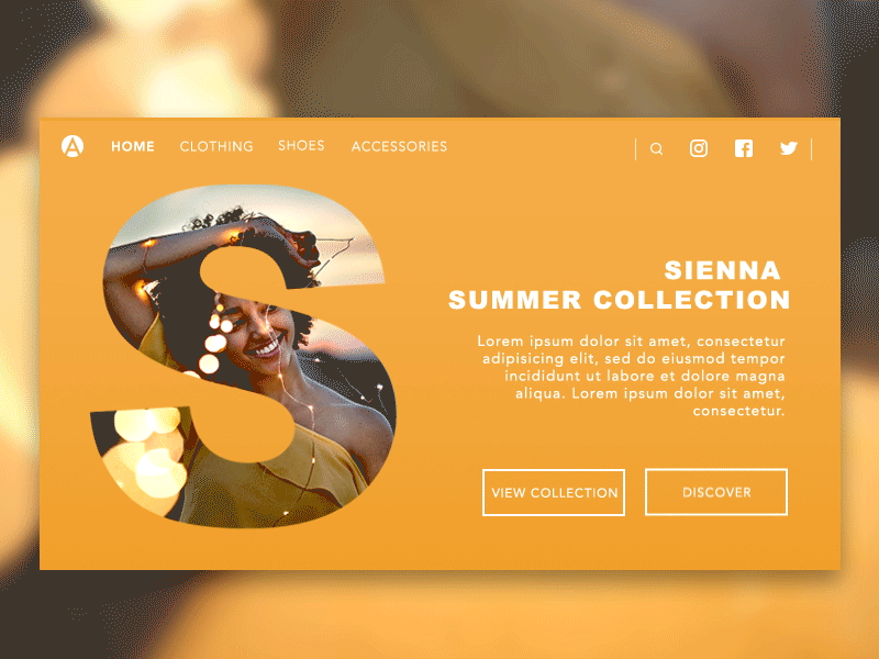 Sienna Summer Web Page after design effects photoshop website