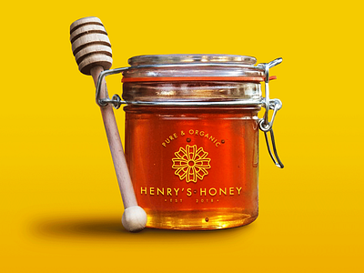 Henry's Honey Mockup branding design illustrator label logo photoshop