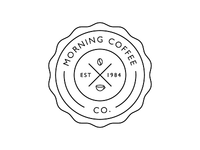 Morning Coffee Badge badge design illustrator vector