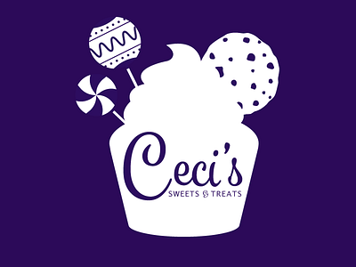 Ceci's Sweets & Treats White Space Logo cookie cupcake design icon illustrator logo sweet tooth vector white space