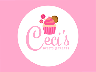 Ceci's Sweets & Treats Logo cupcake design icon illustrator logo pink sweet tooth