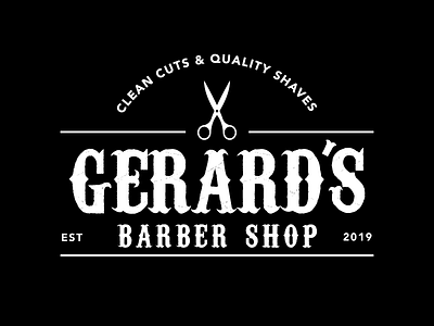 Gerard's Barber Shop Logo barbershop design icon illustrator logo