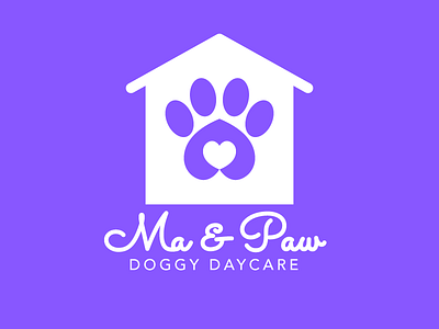 Ma & Paw Doggy Daycare Logo day care design dog icon illustrator logo vector