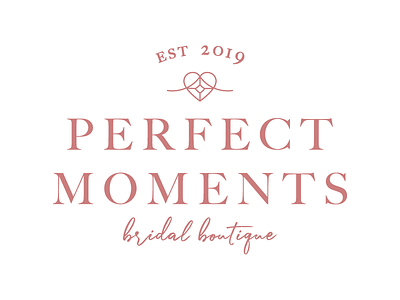 Perfect Moments Logo bridal design diamond heart icon illustrator knott logo vector