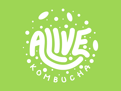 Alive Kombucha Logo branding design drink icon illustration illustrator logo mockup design photoshop typography vector