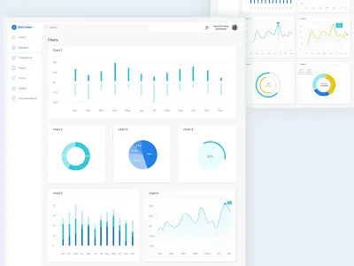 Charts Page admin dashboard admin panel adobe xd agency binbytes branding charts charts design charts page design dashboard design dashboard flat design design ui uidesign ux ux ui uxdesign webdesign website xd