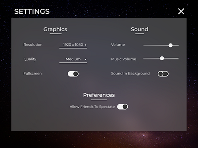 Daily UI #007 :: Settings