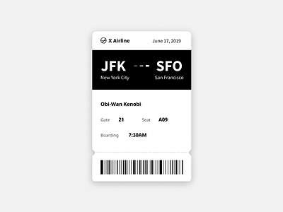 Daily UI 24: Boarding Pass