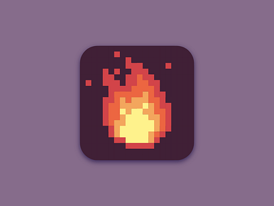 Pixel Art Fire App Icon app icon icon pixel art ui