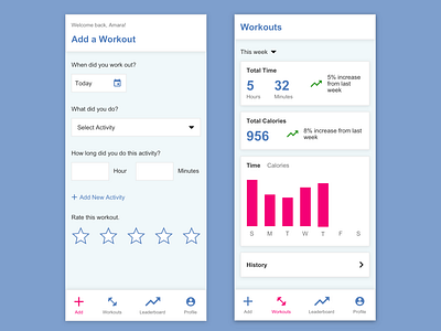 Daily UI Challenge - Day 41 - Workout Tracker daily 100 challenge daily ui 041 daily ui challenge workout app workout tracker