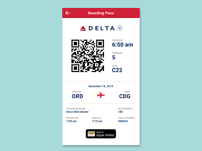 Daily UI Challenge - Day 24 - Boarding Pass boarding pass daily ui daily ui 024 daily ui challange