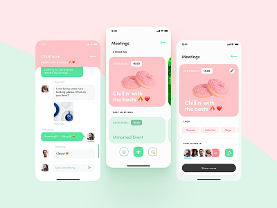 Meetit - Food Sharing and Meeting App Concept #2 aftereffects animation app clean colorful figma figmadesign food app interaction ios social ui design uidesign userinterface uxui uxuidesign