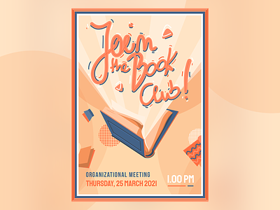 Join The Book Club - Poster affinitydesigner applepencil books club colors dust dusty illustration ipad ipadpro poster poster design vector