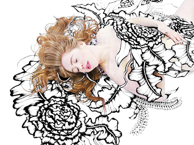 Taurus in the flora art drawing illustration painting photography photoshoot