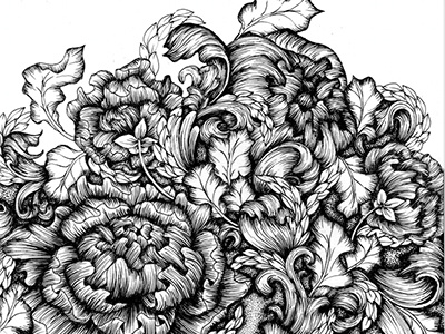 Floral border pattern draw drawing floral flower ink pattern pen