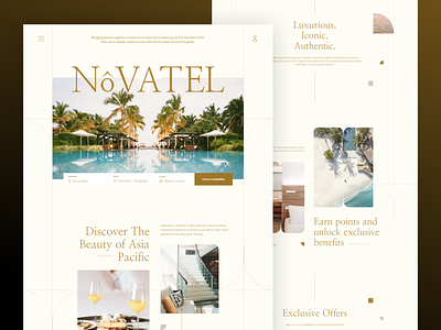 Novatel - Luxury Hotel Website / Landing page design header home hotel landingpage motion graphics ui web