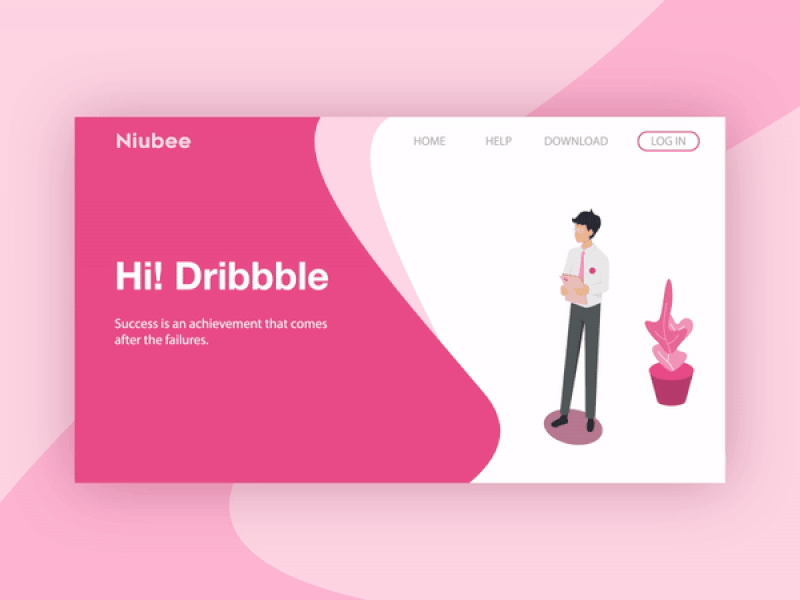 Hi! Dribbble debut header illustration ui