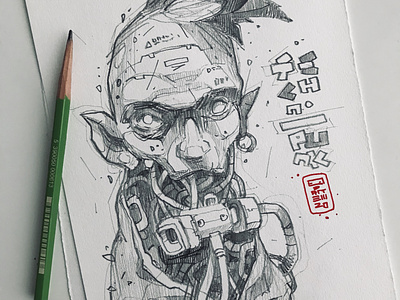 Pencil Sketch character characterdesign cyberpunk cyborg deadly drawing freehand futurepunk futuristic illustration pencil retro robot robots sketch sketchbook traditional art zombie