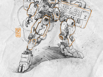 Fantom character characterdesign drawing freehand illustration mecha robot sketch synthesizer